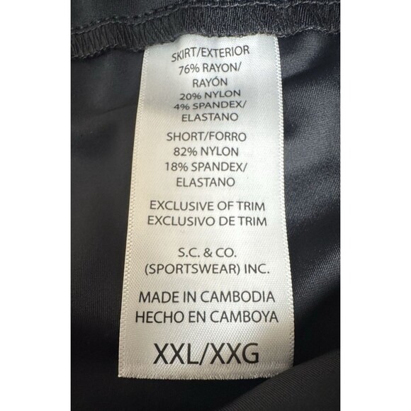 S.C. & CO. Womens Size XXL Black Floral 360 Degree Tummy Control Skort Stretch - Picture 8 of 11